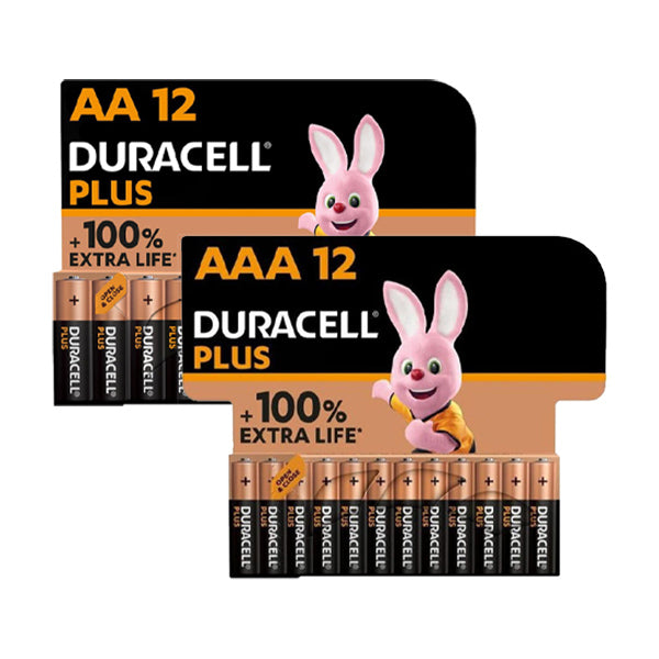 Duracell Plus Alkaline AA & AAA Batterijen - 12 Stuks