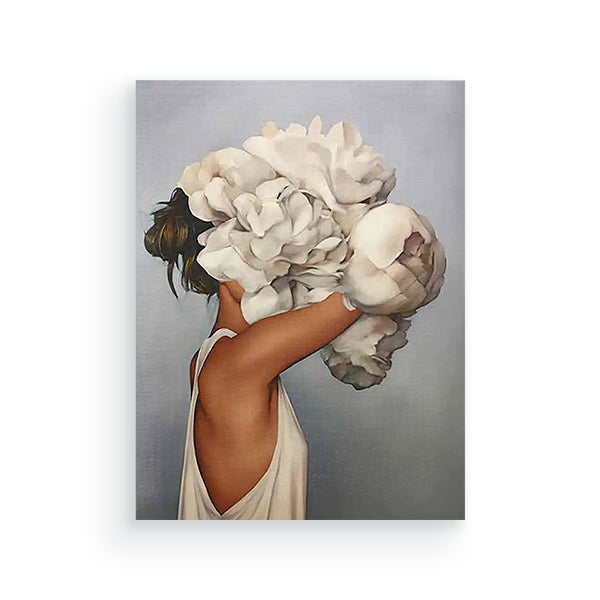 Vrouw met Bloemen - Schilderen op nummers