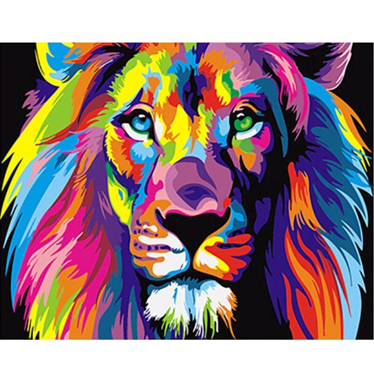 Colourful lion - schilderen op nummers