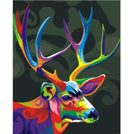 Colourful deer - Schilderen op nummers