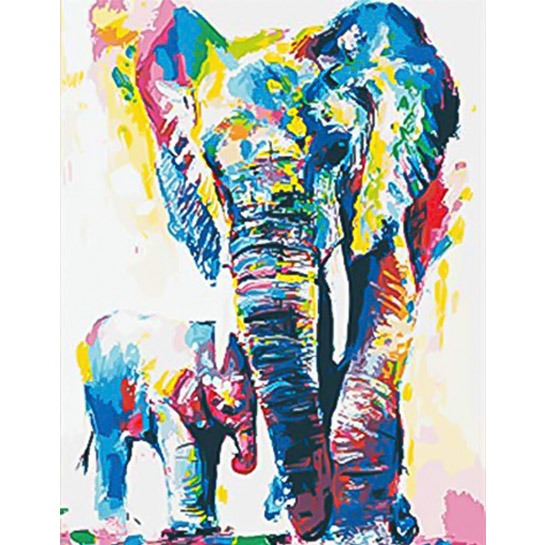 Colourful elephant - schilderen op nummers