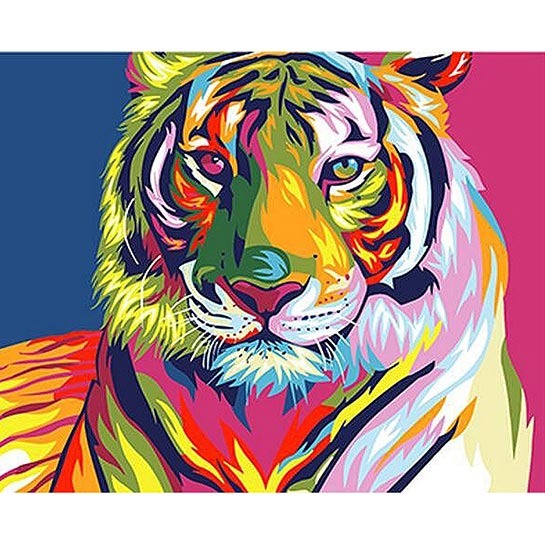 Colourful tijger - schilderen op nummers