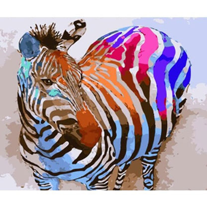 Colourful zebra – Schilderen op nummers