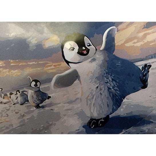 Pinguin happy feet - Schilderen op nummers