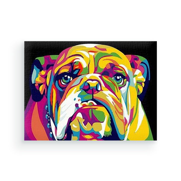 Colourful bulldog - schilderen op nummers