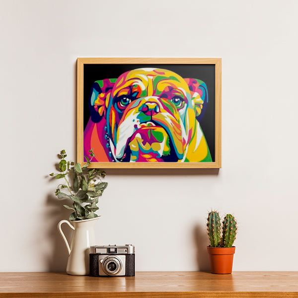 Colourful bulldog - schilderen op nummers