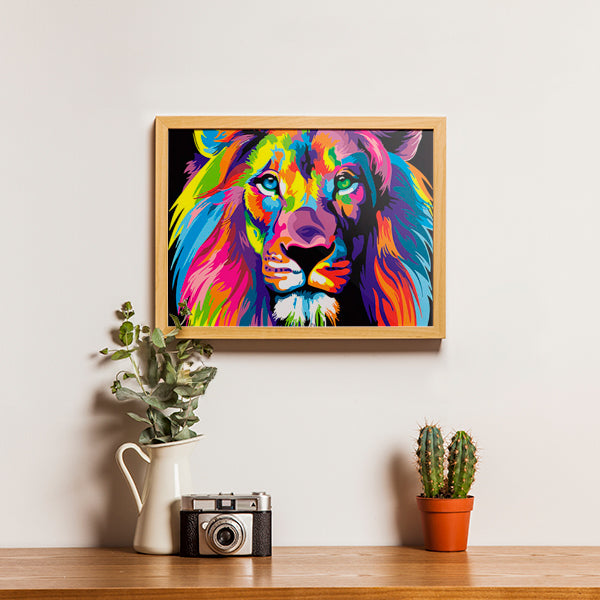 Colourful lion - schilderen op nummers