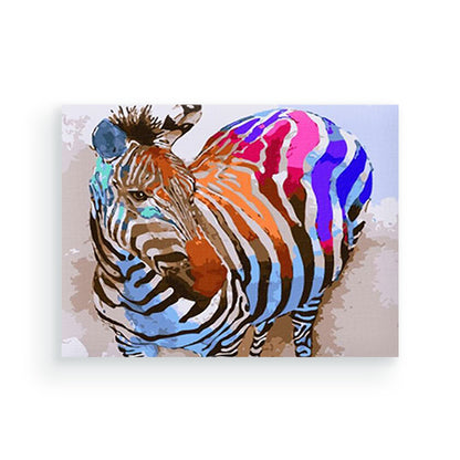 Colourful zebra – Schilderen op nummers