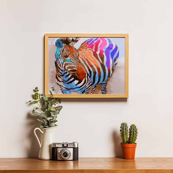 Colourful zebra – Schilderen op nummers