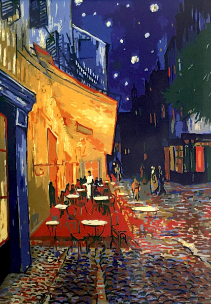 Van Gogh - Terrace at night - Schilderen op nummers