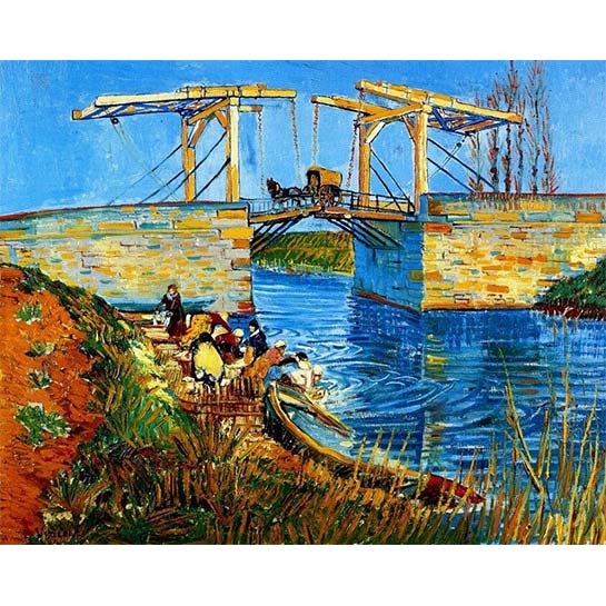 Van Gogh - De brug van Langlois met wassende vrouwen - Schilderen op nummers